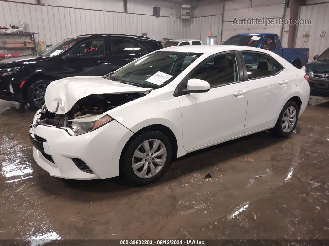 2016 Toyota Corolla Le White vin: 5YFBURHE0GP434551