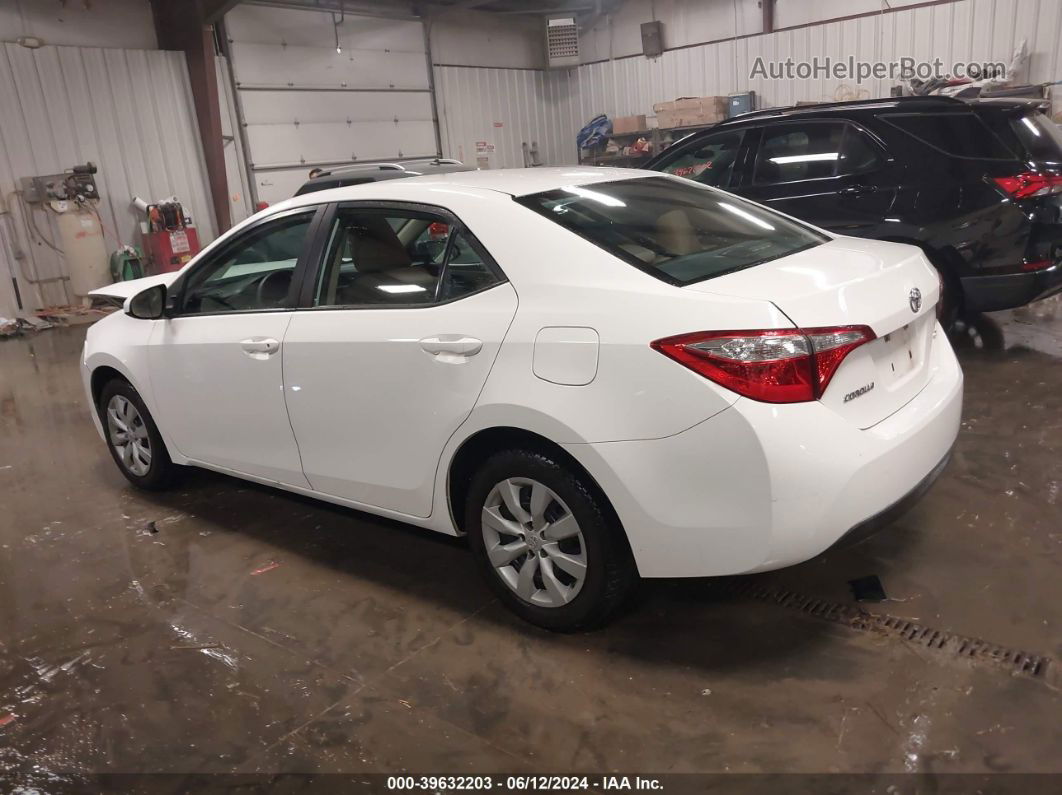 2016 Toyota Corolla Le White vin: 5YFBURHE0GP434551