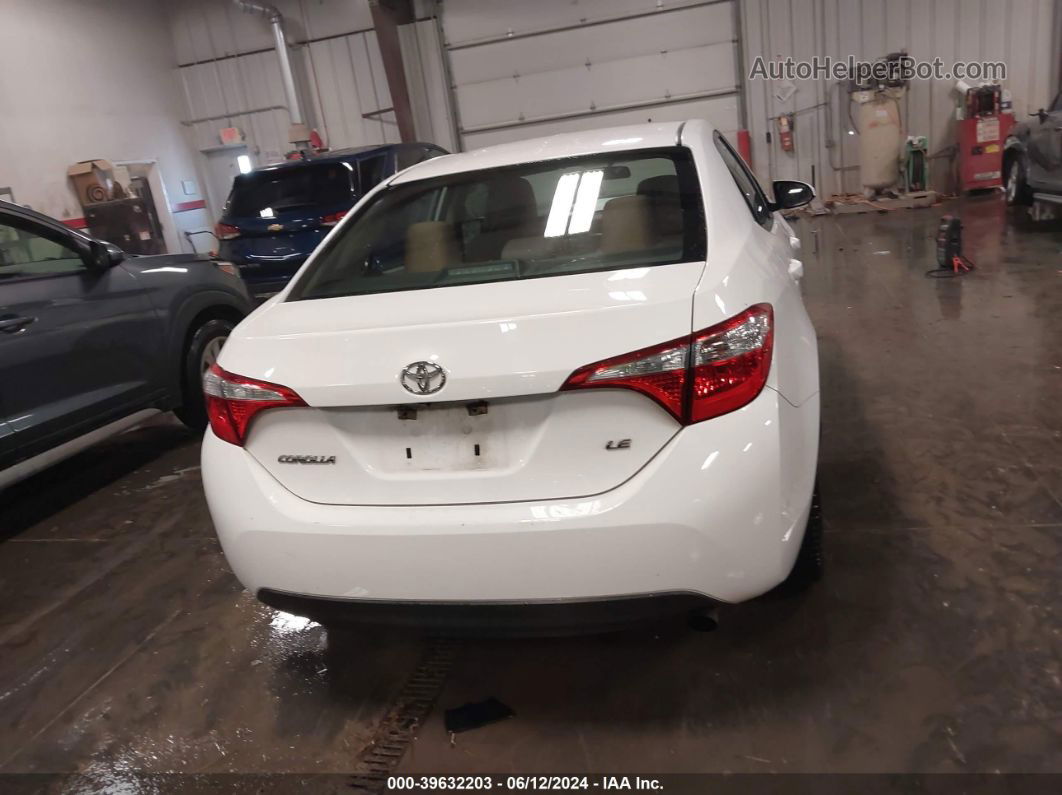 2016 Toyota Corolla Le White vin: 5YFBURHE0GP434551