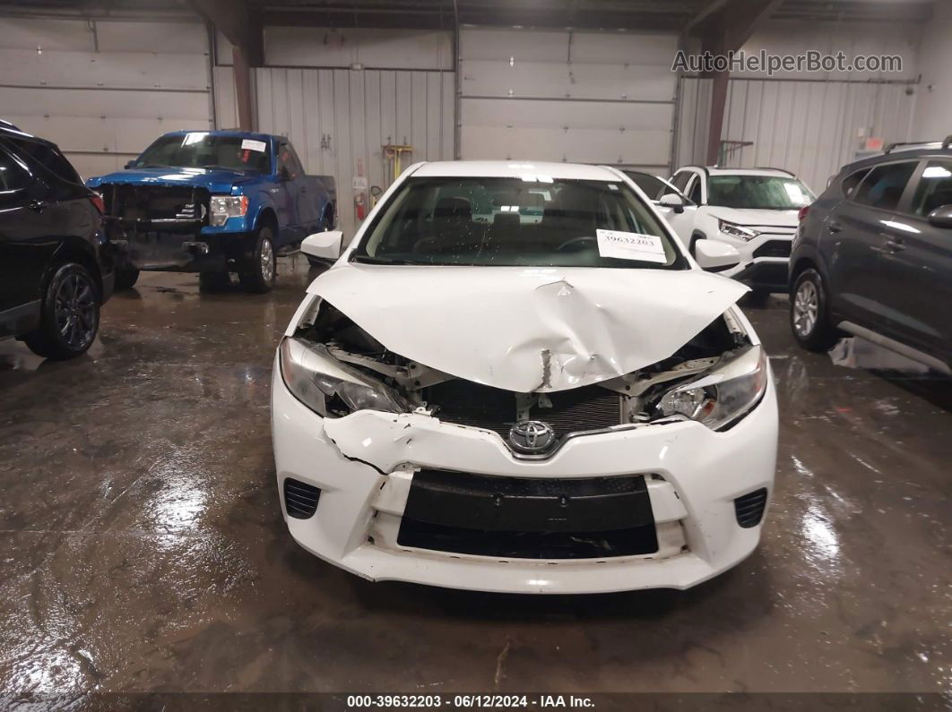 2016 Toyota Corolla Le White vin: 5YFBURHE0GP434551