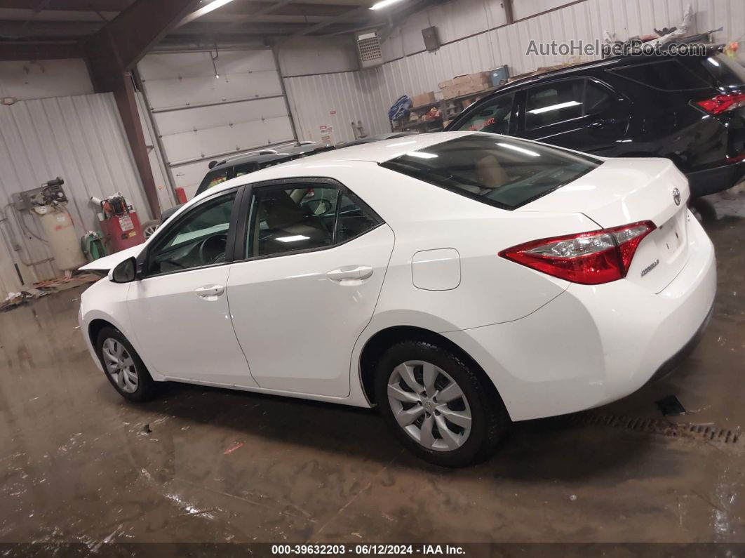 2016 Toyota Corolla Le White vin: 5YFBURHE0GP434551