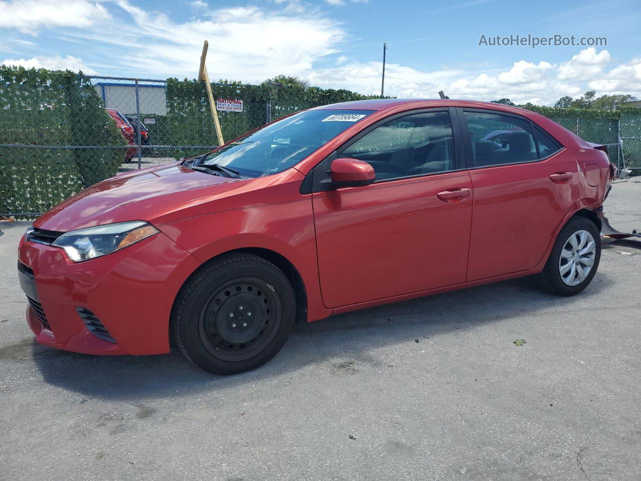 2016 Toyota Corolla L Red vin: 5YFBURHE0GP490392