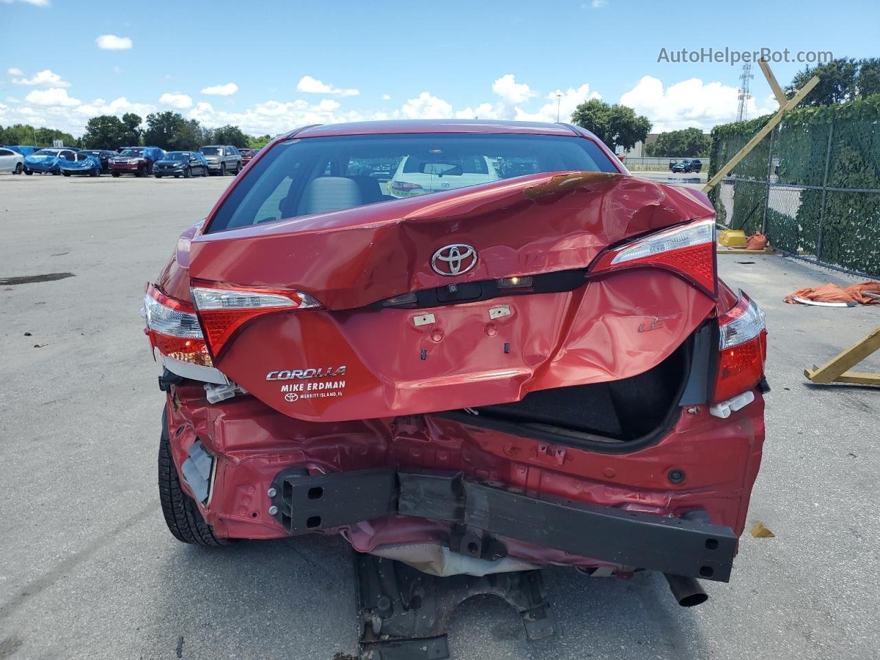 2016 Toyota Corolla L Red vin: 5YFBURHE0GP490392