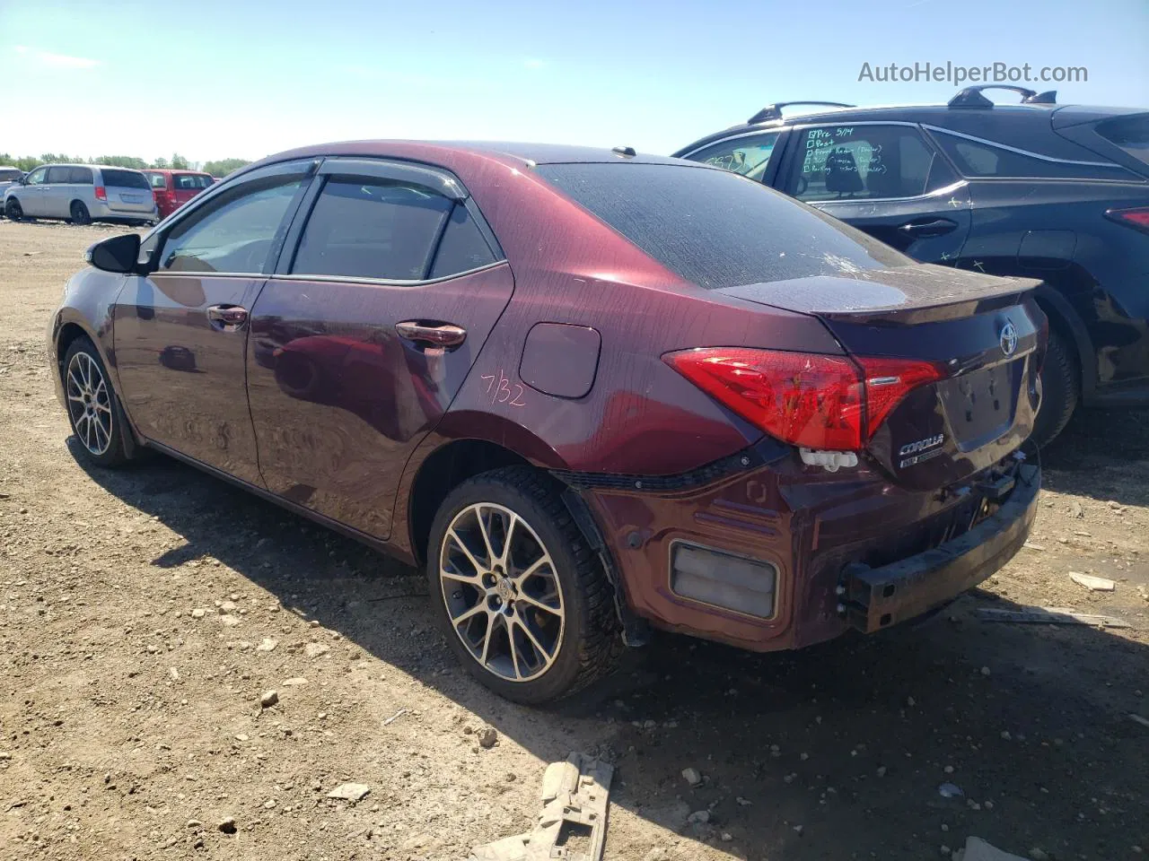 2017 Toyota Corolla L Maroon vin: 5YFBURHE0HP616056