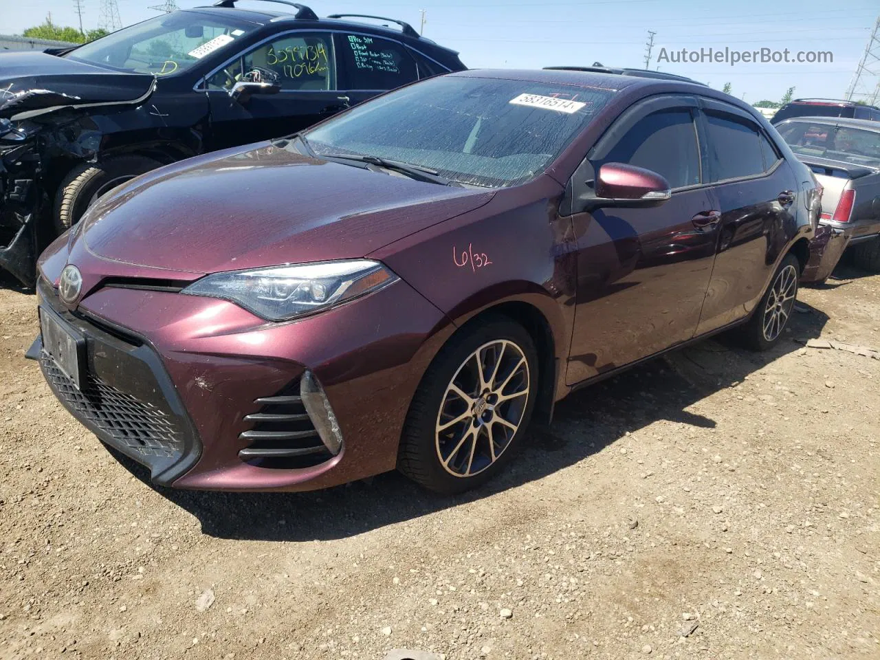 2017 Toyota Corolla L Maroon vin: 5YFBURHE0HP616056