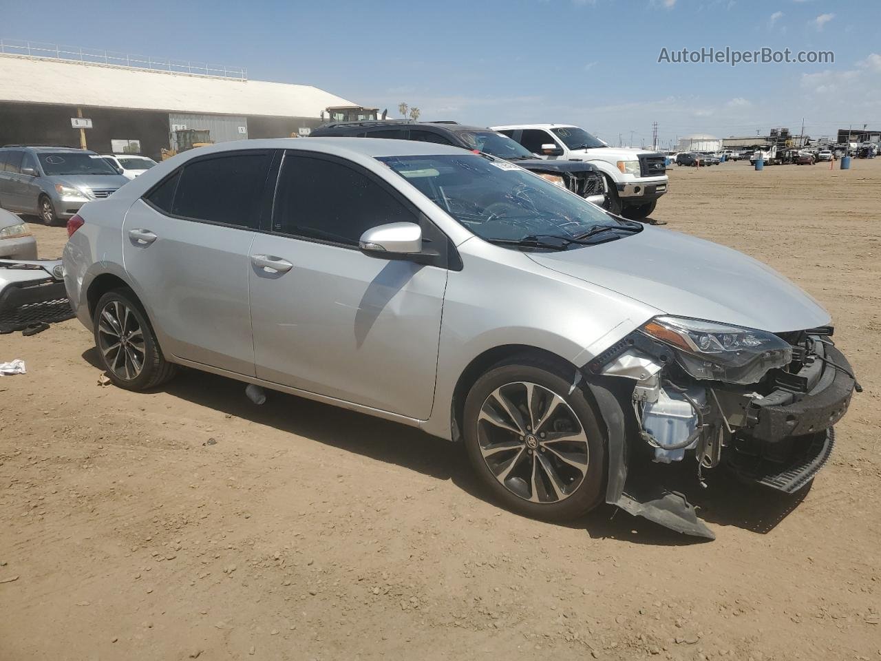 2017 Toyota Corolla L Серебряный vin: 5YFBURHE0HP627736