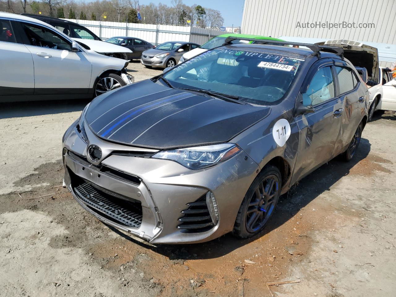 2017 Toyota Corolla L Gray vin: 5YFBURHE0HP677620