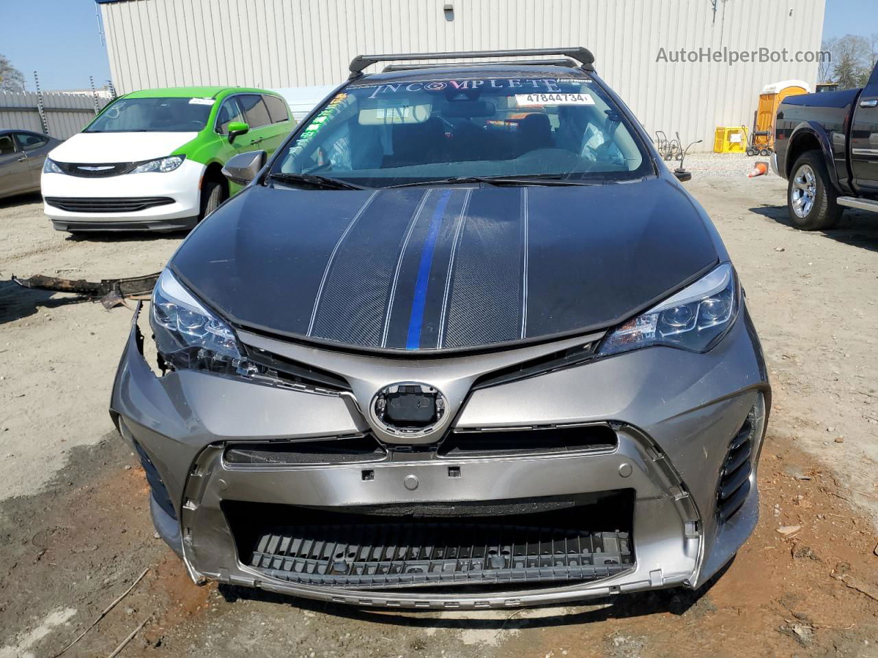 2017 Toyota Corolla L Серый vin: 5YFBURHE0HP677620