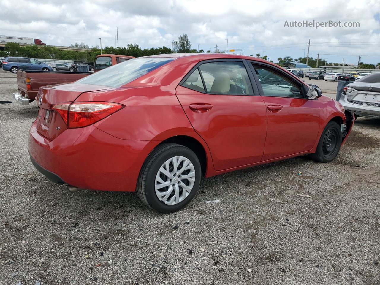 2019 Toyota Corolla L Red vin: 5YFBURHE0KP860748