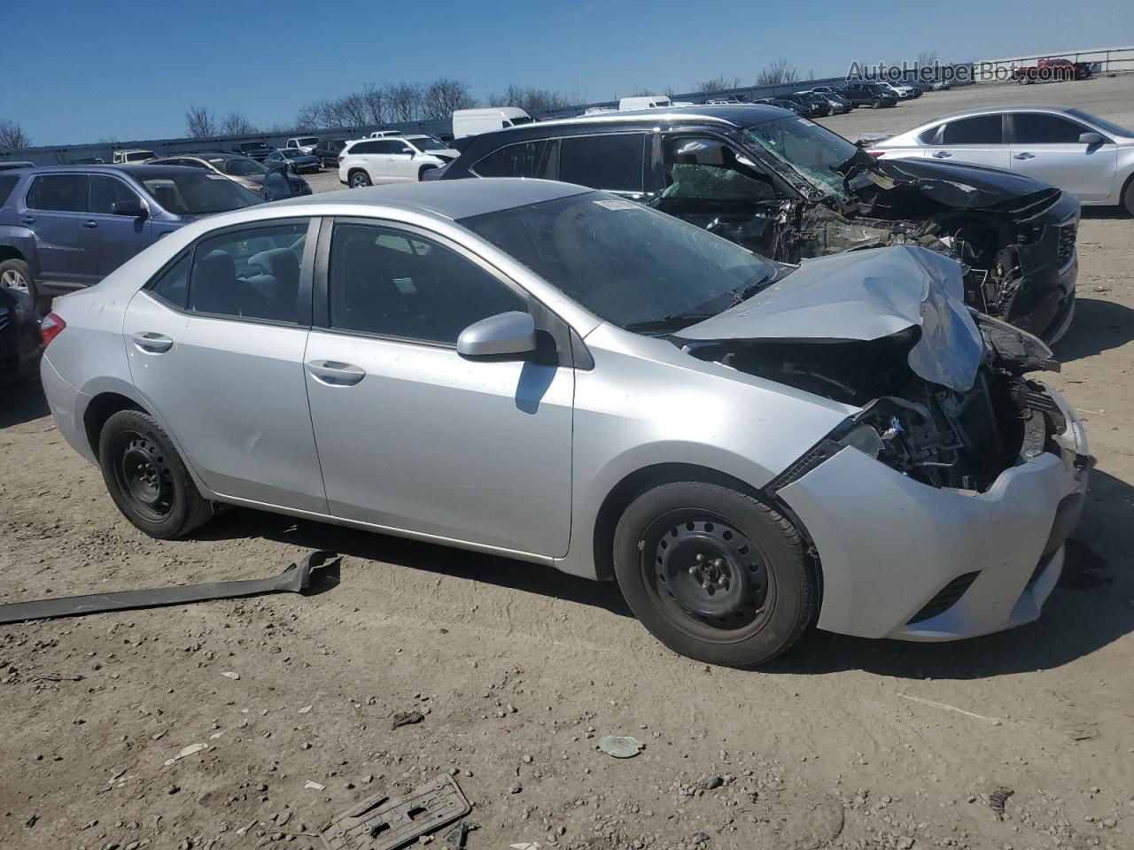 2014 Toyota Corolla L Silver vin: 5YFBURHE1EP051005