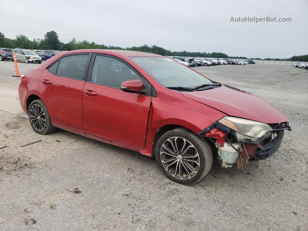 2014 Toyota Corolla L Red vin: 5YFBURHE1EP075191