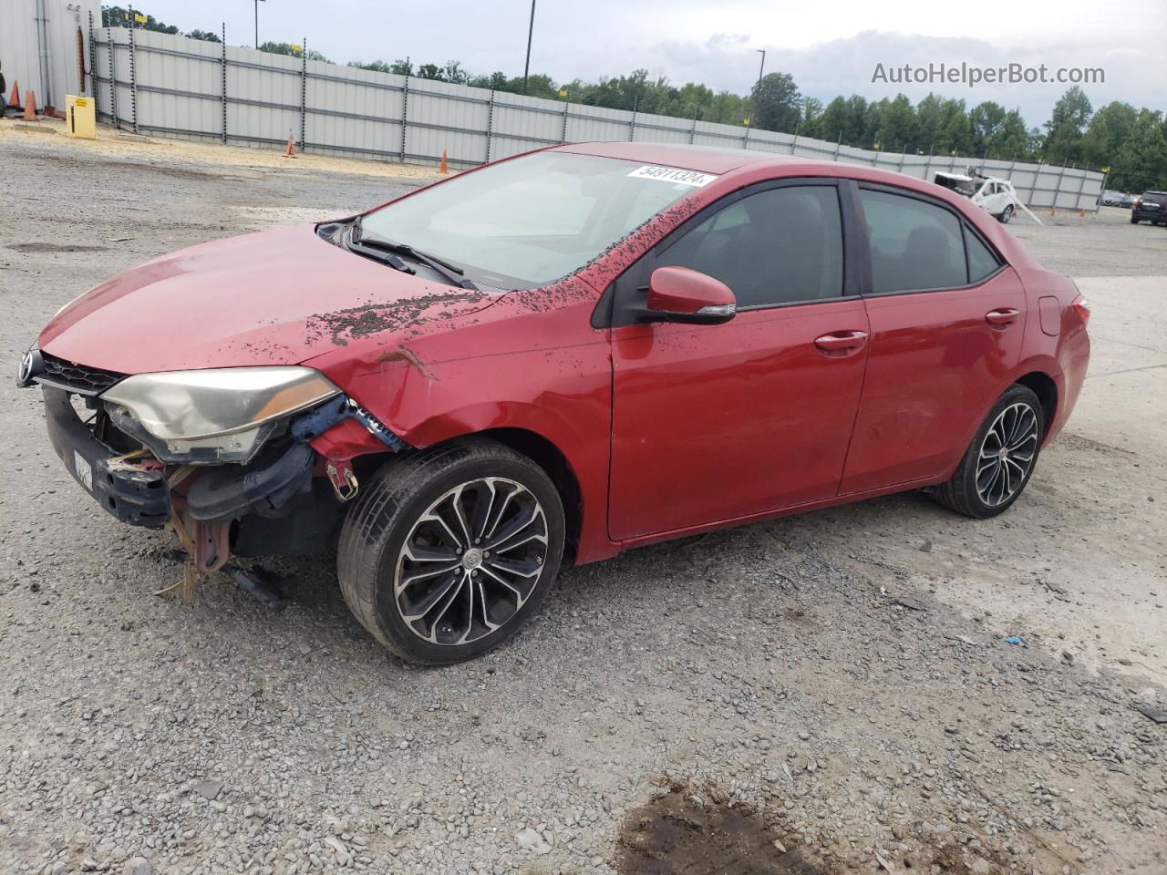 2014 Toyota Corolla L Red vin: 5YFBURHE1EP075191