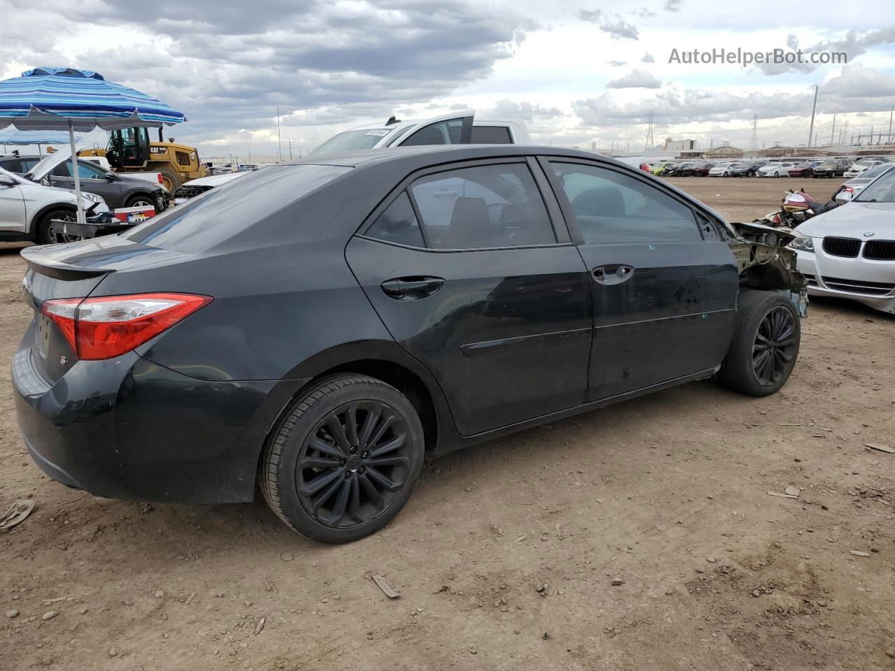 2015 Toyota Corolla L Black vin: 5YFBURHE1FP324901