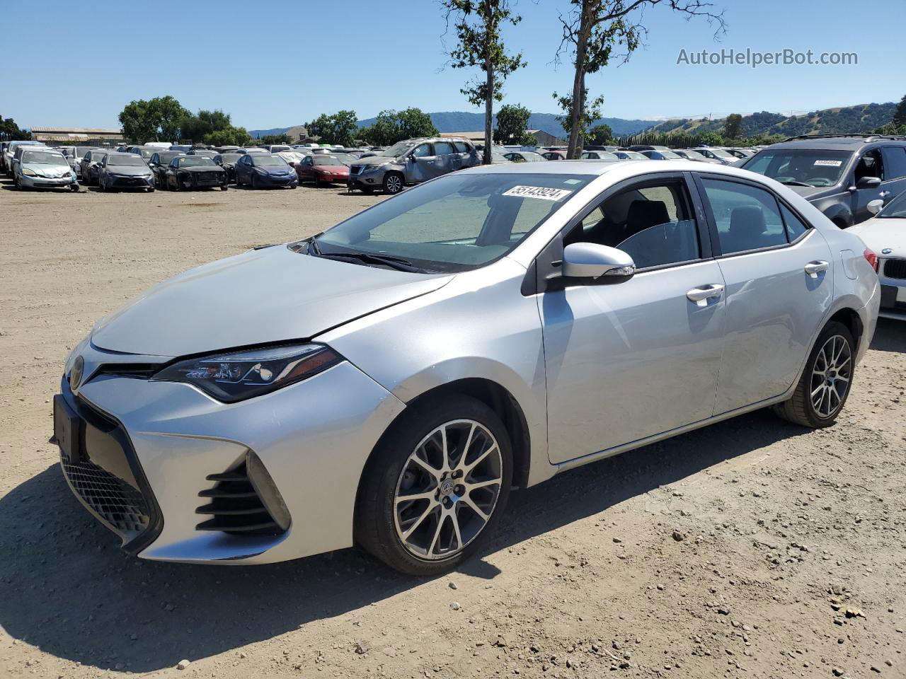 2017 Toyota Corolla L Silver vin: 5YFBURHE1HP582063