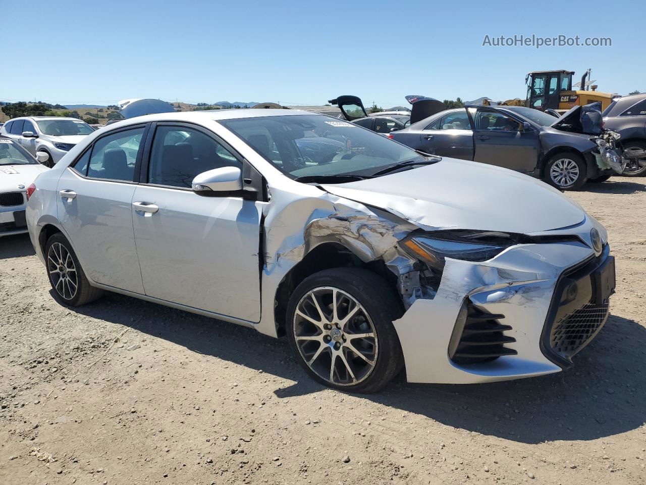 2017 Toyota Corolla L Silver vin: 5YFBURHE1HP582063