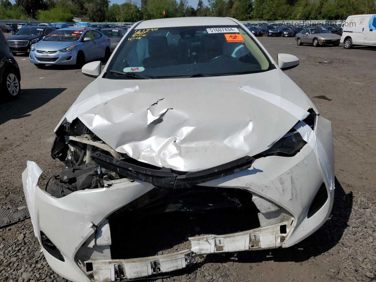 2017 Toyota Corolla L White vin: 5YFBURHE1HP614994