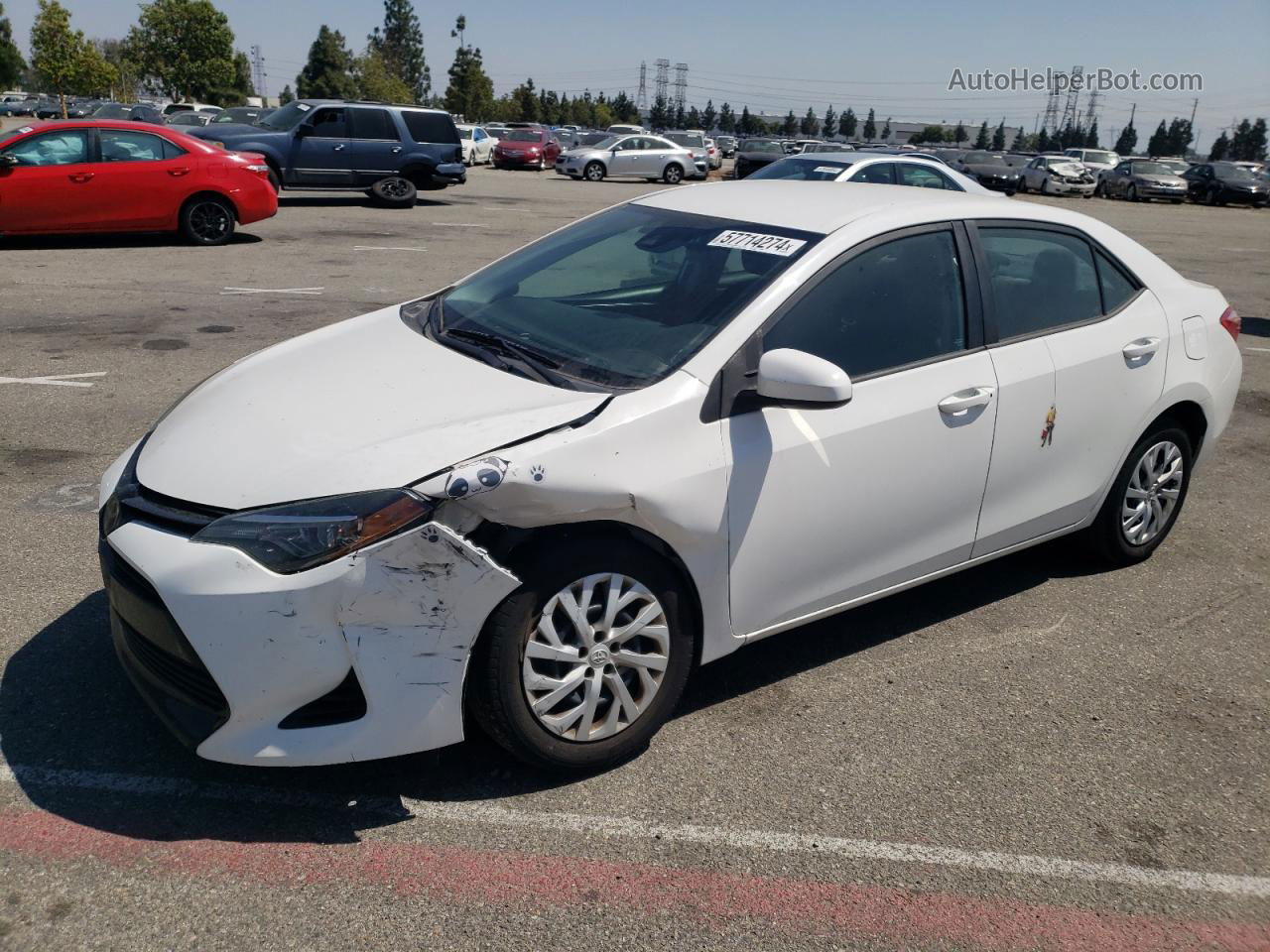 2017 Toyota Corolla L White vin: 5YFBURHE1HP719891