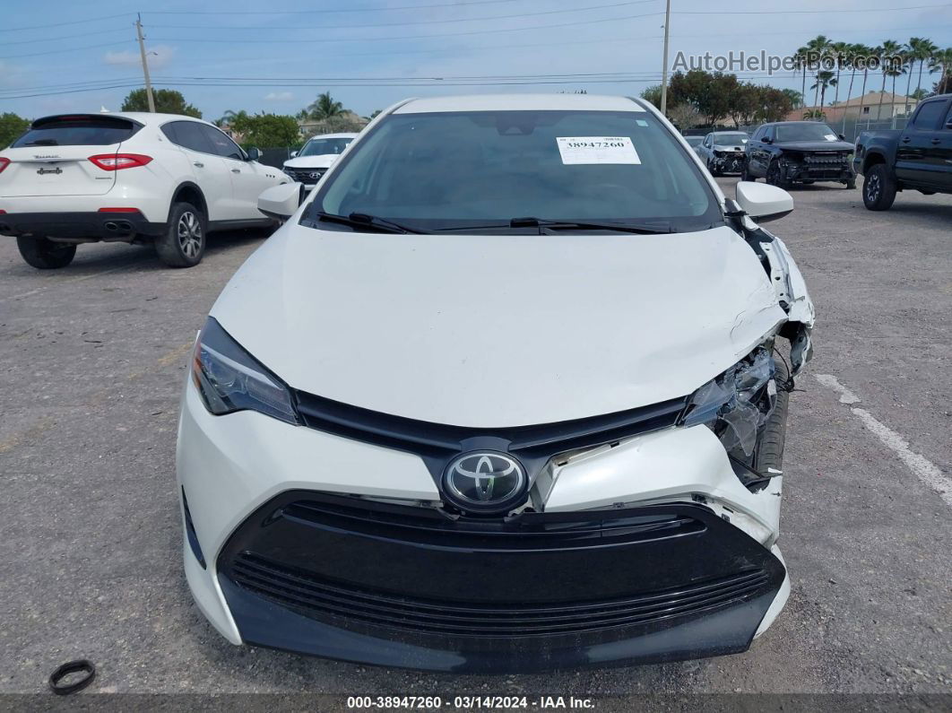 2019 Toyota Corolla Le White vin: 5YFBURHE1KP877655