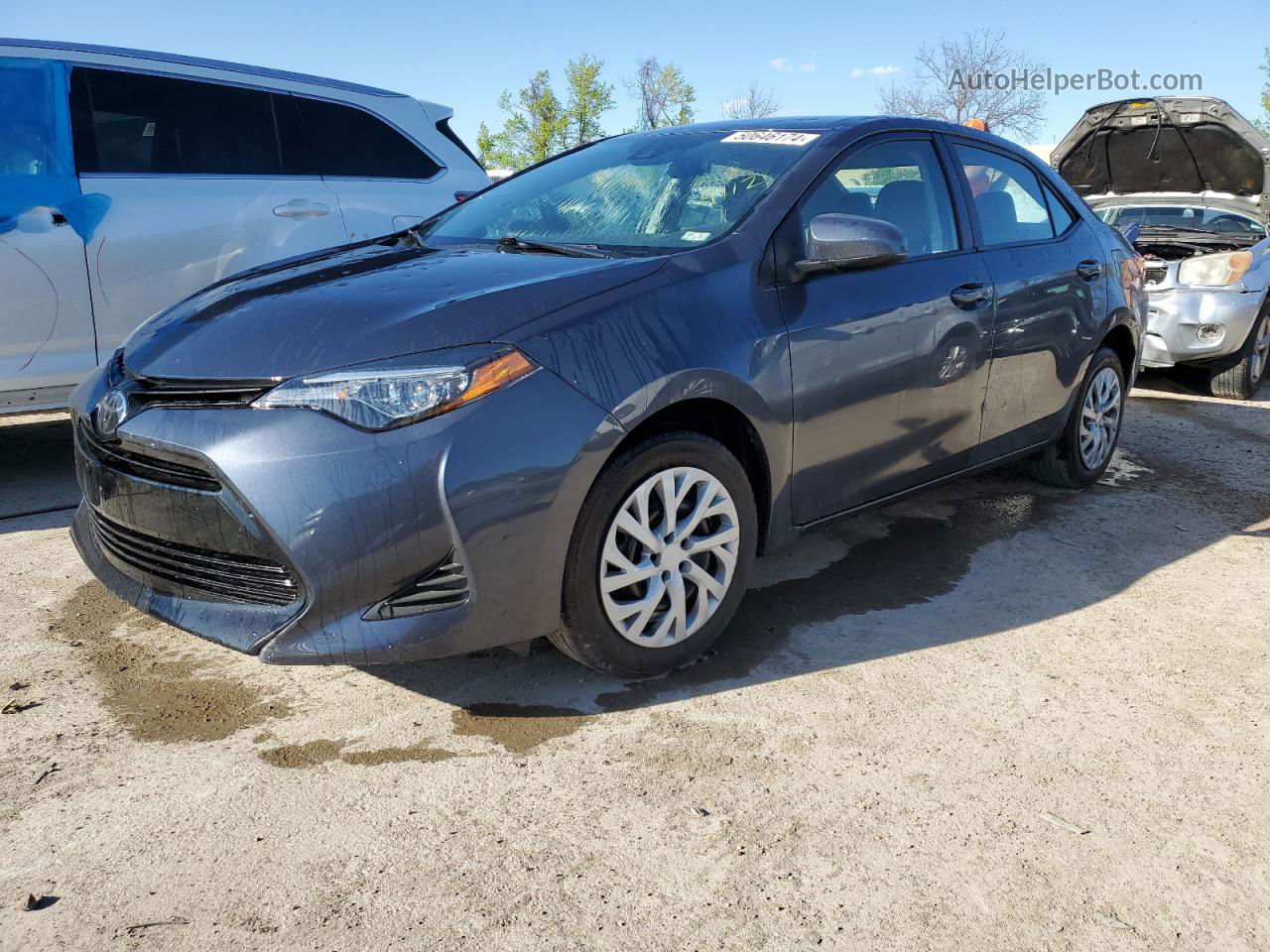 2019 Toyota Corolla L Синий vin: 5YFBURHE1KP915045