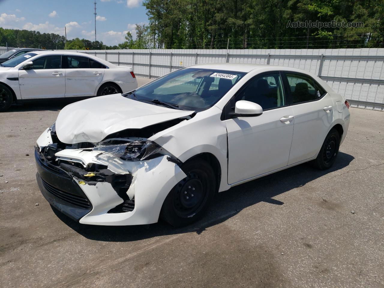 2019 Toyota Corolla L White vin: 5YFBURHE1KP923436