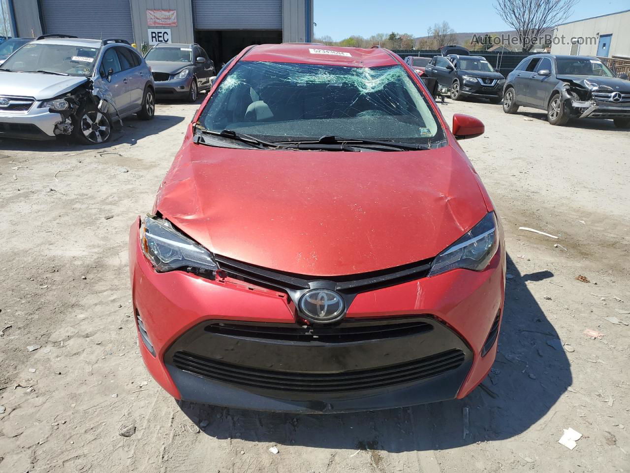 2019 Toyota Corolla L Red vin: 5YFBURHE1KP935991