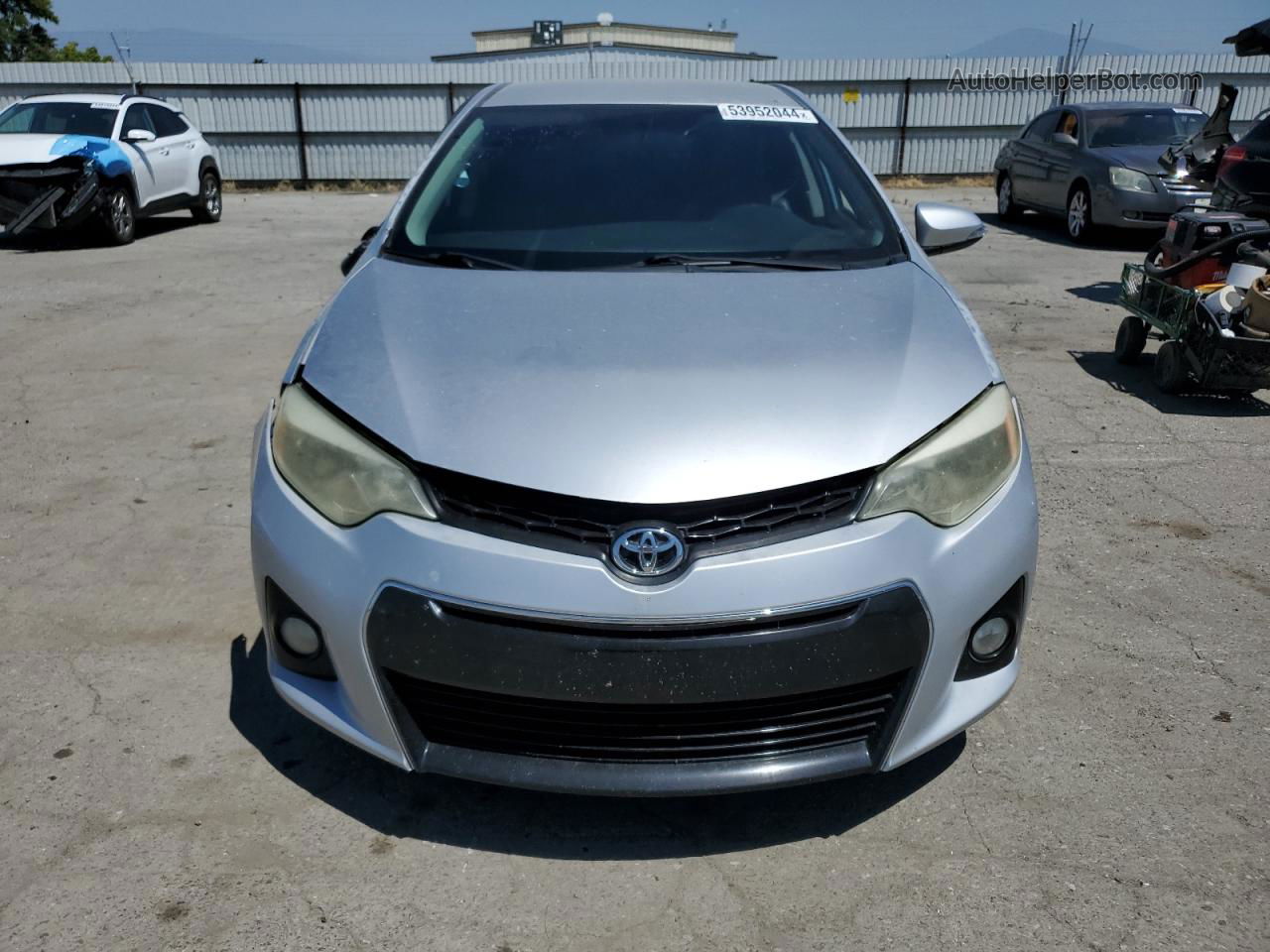 2014 Toyota Corolla L Silver vin: 5YFBURHE2EP052115