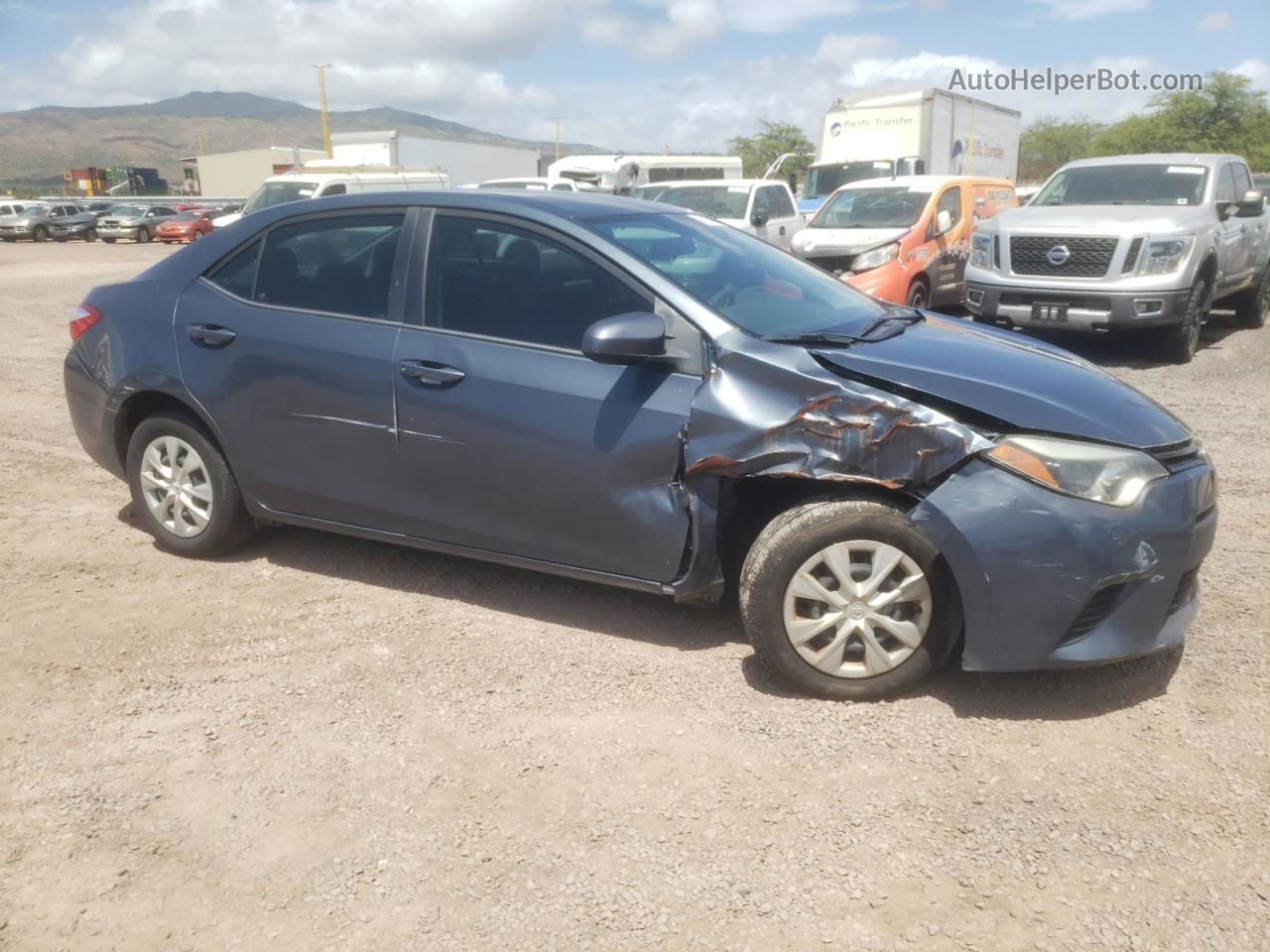 2014 Toyota Corolla L Blue vin: 5YFBURHE2EP077953