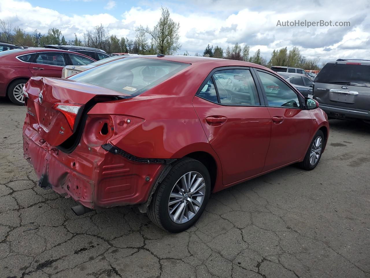 2014 Toyota Corolla L Red vin: 5YFBURHE2EP172321