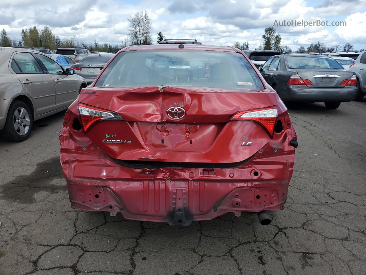 2014 Toyota Corolla L Red vin: 5YFBURHE2EP172321