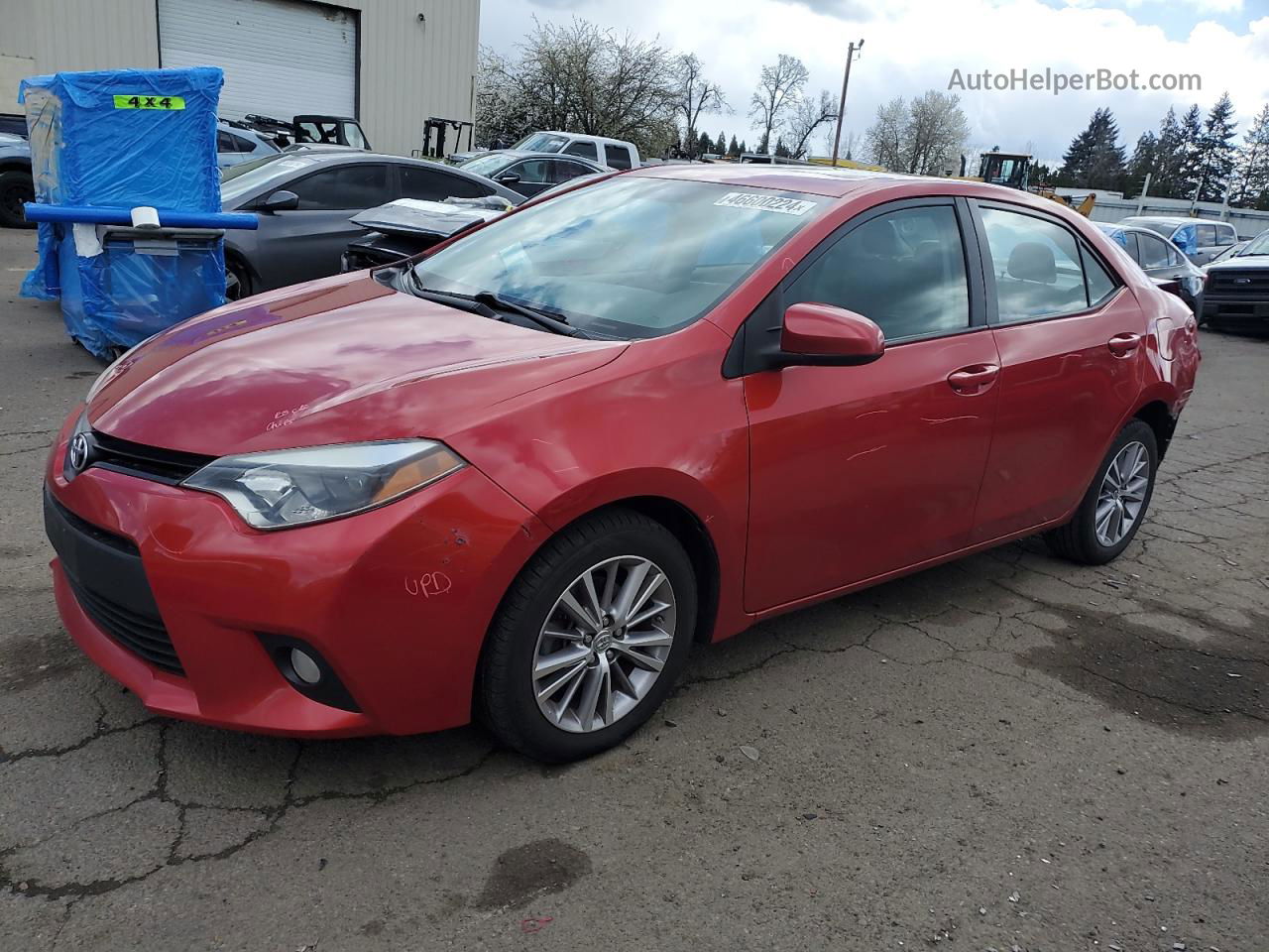 2014 Toyota Corolla L Красный vin: 5YFBURHE2EP172321