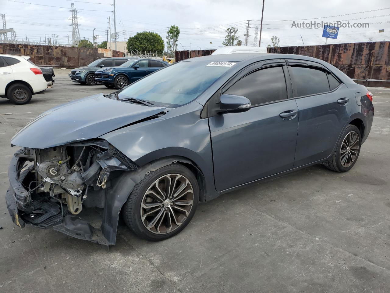 2015 Toyota Corolla L Blue vin: 5YFBURHE2FP313647