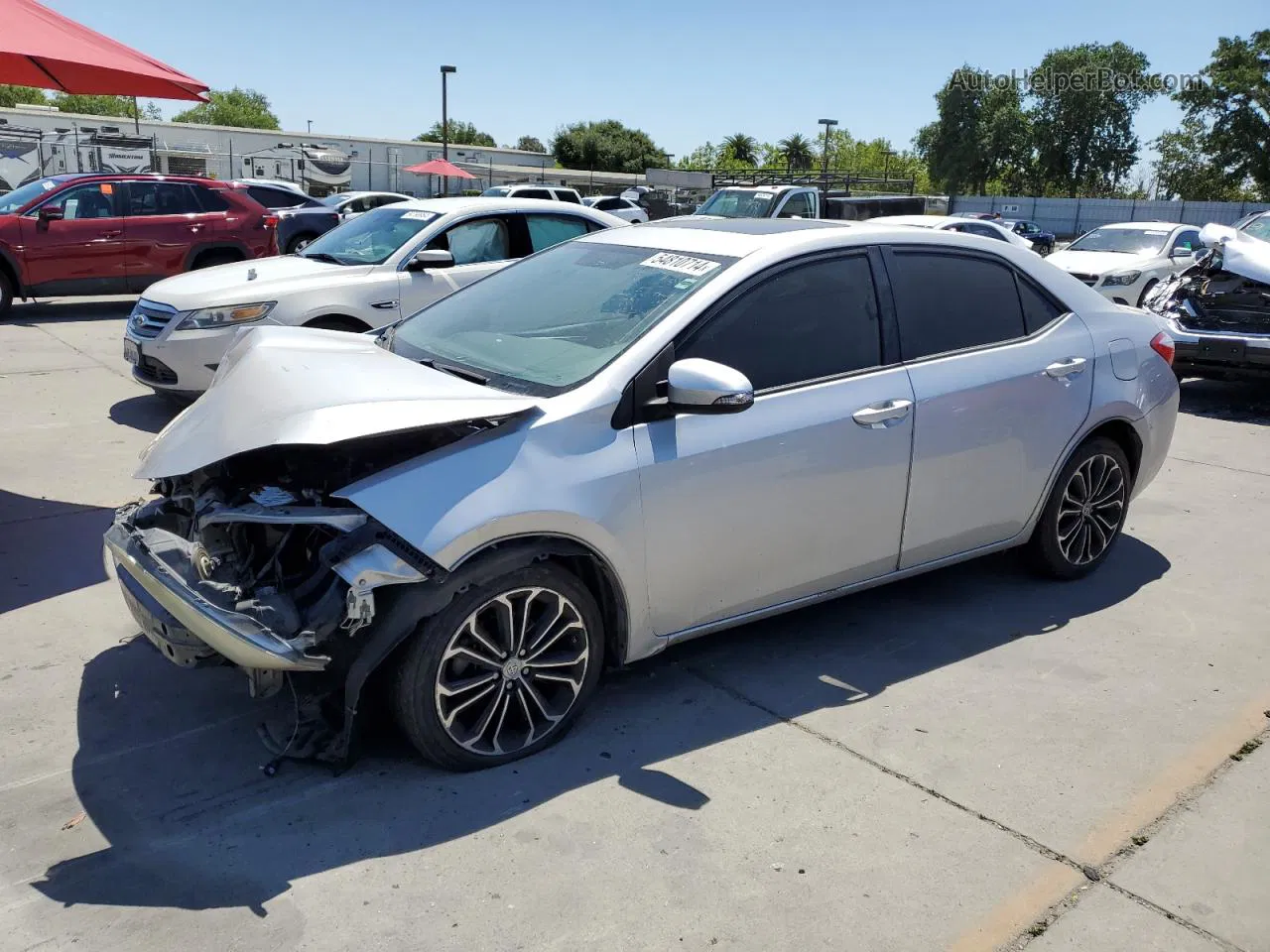 2015 Toyota Corolla L Silver vin: 5YFBURHE2FP336197