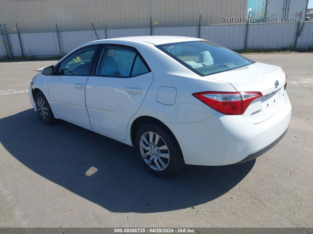 2016 Toyota Corolla Le White vin: 5YFBURHE2GP382730