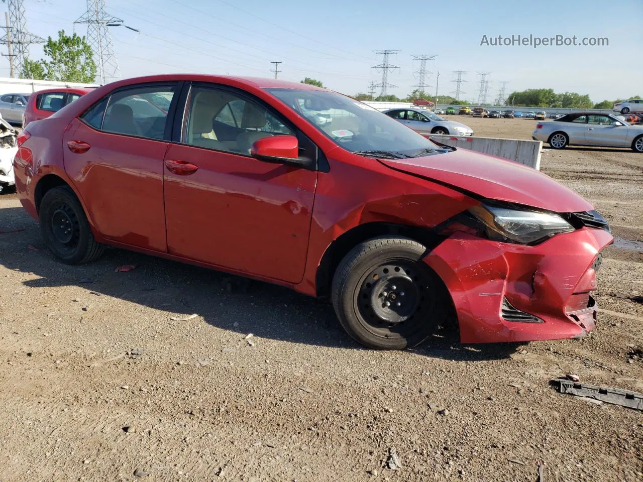 2017 Toyota Corolla L Red vin: 5YFBURHE2HP688750