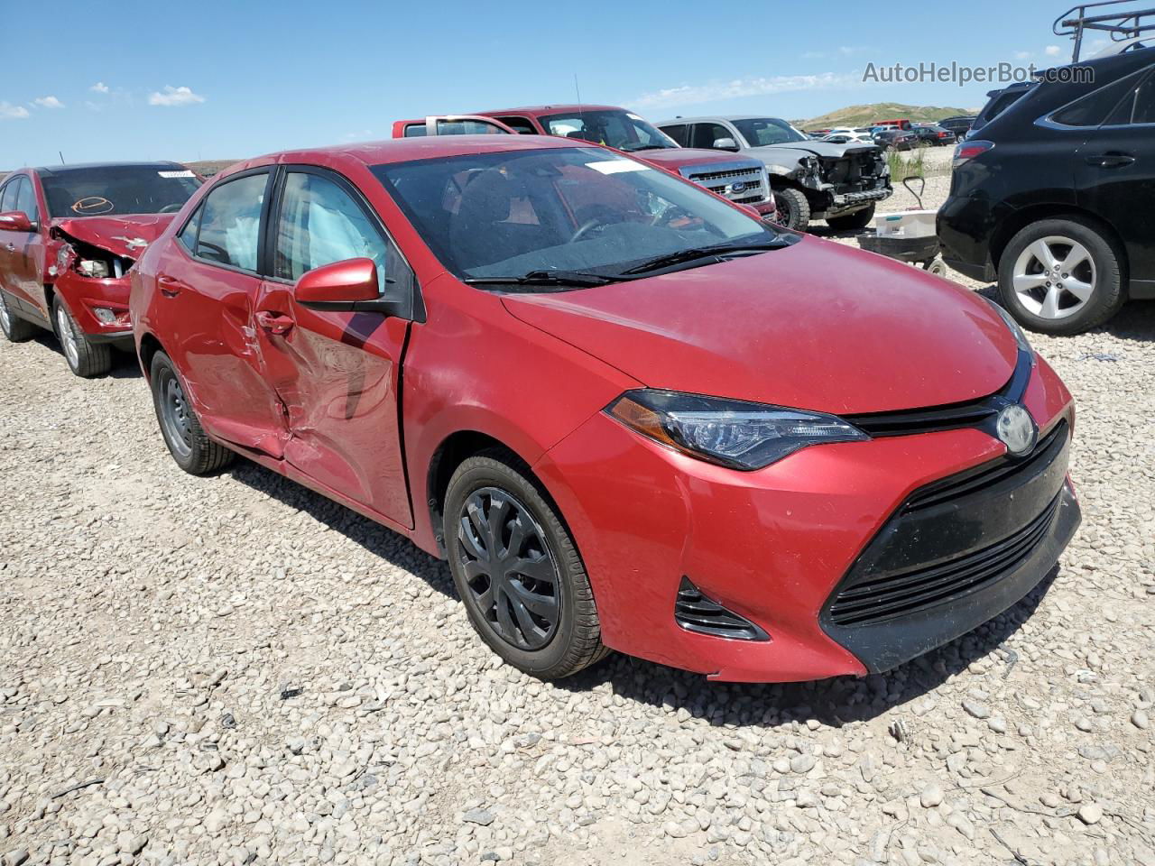 2017 Toyota Corolla L Red vin: 5YFBURHE2HP693866