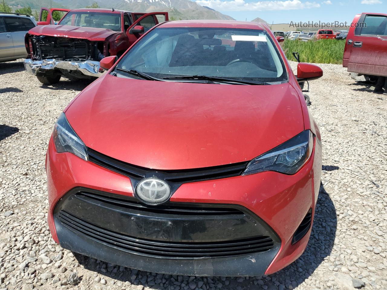 2017 Toyota Corolla L Red vin: 5YFBURHE2HP693866