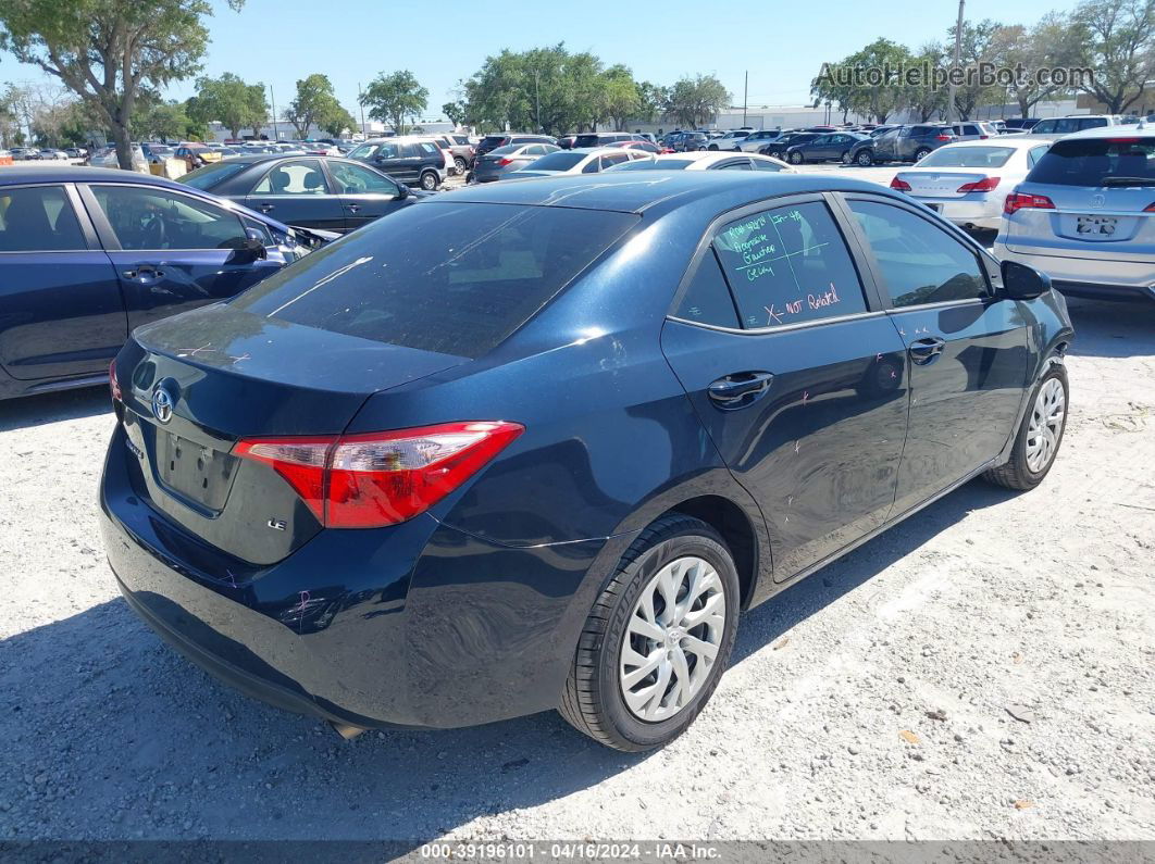 2019 Toyota Corolla Le Dark Blue vin: 5YFBURHE2KP929505