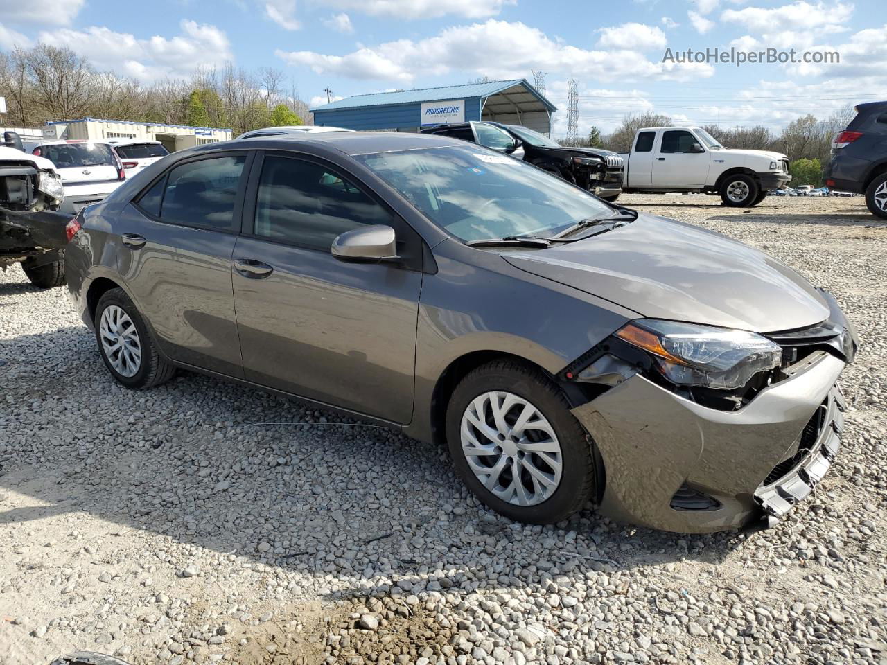 2019 Toyota Corolla L Серый vin: 5YFBURHE2KP934980