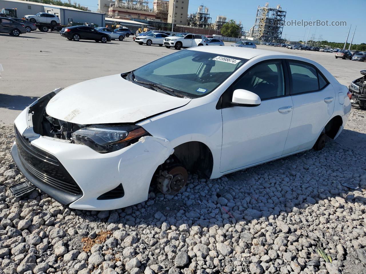 2019 Toyota Corolla L White vin: 5YFBURHE2KP939872