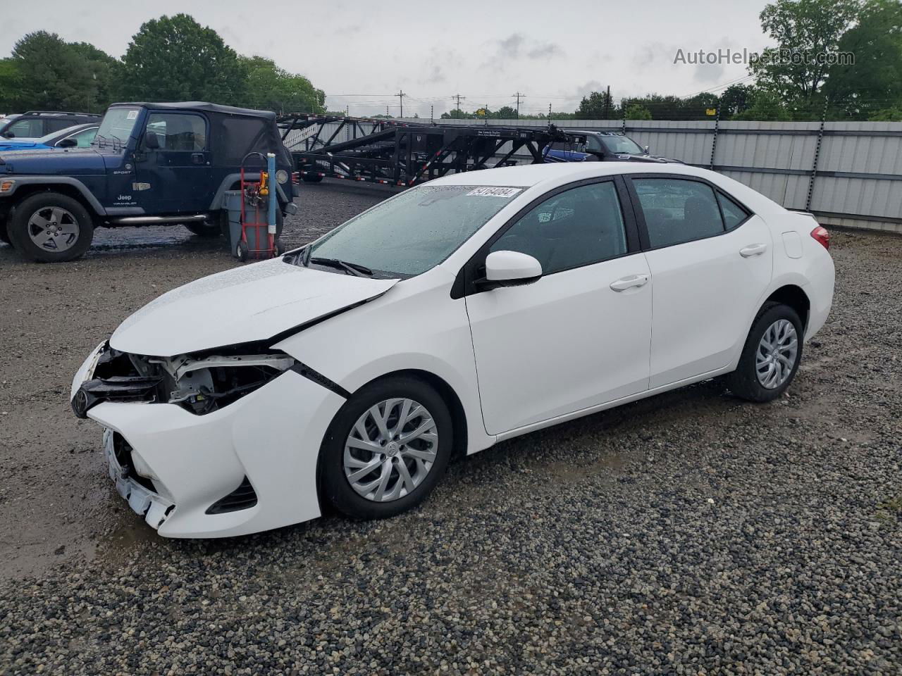 2019 Toyota Corolla L White vin: 5YFBURHE2KP945588