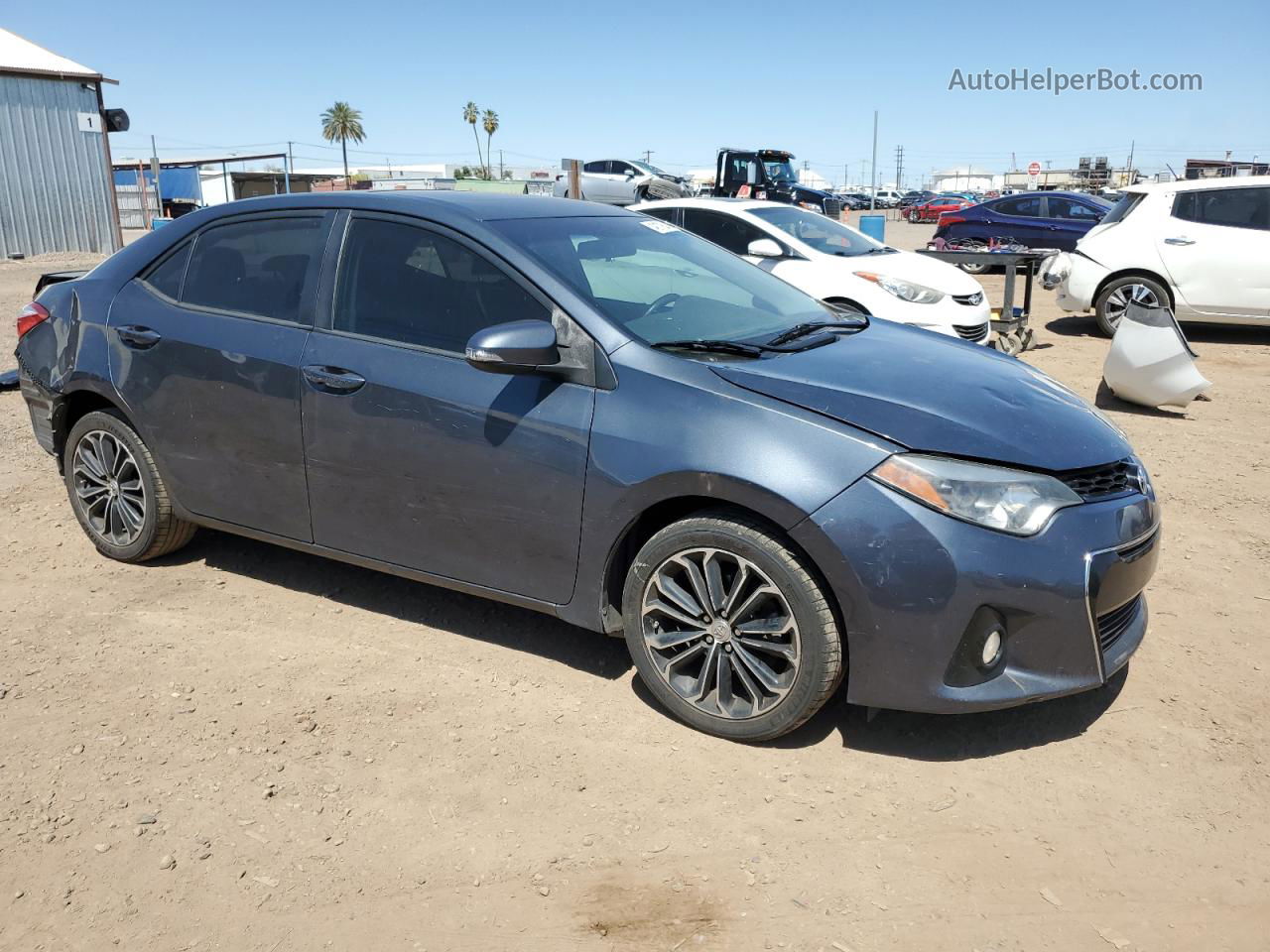 2014 Toyota Corolla L Blue vin: 5YFBURHE3EP040202