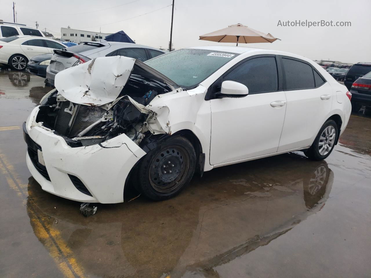 2014 Toyota Corolla L White vin: 5YFBURHE3EP084779