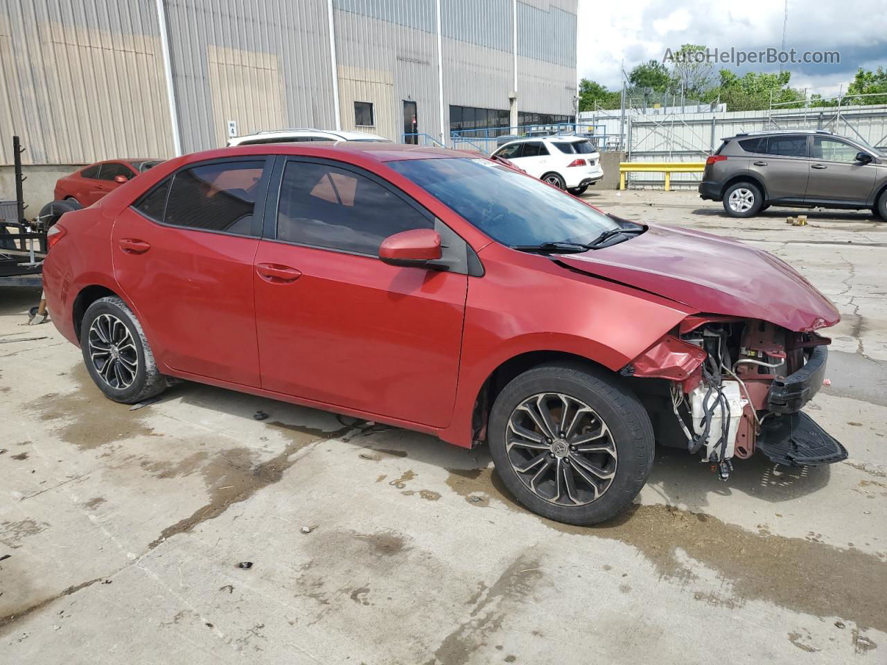 2014 Toyota Corolla L Красный vin: 5YFBURHE3EP164129