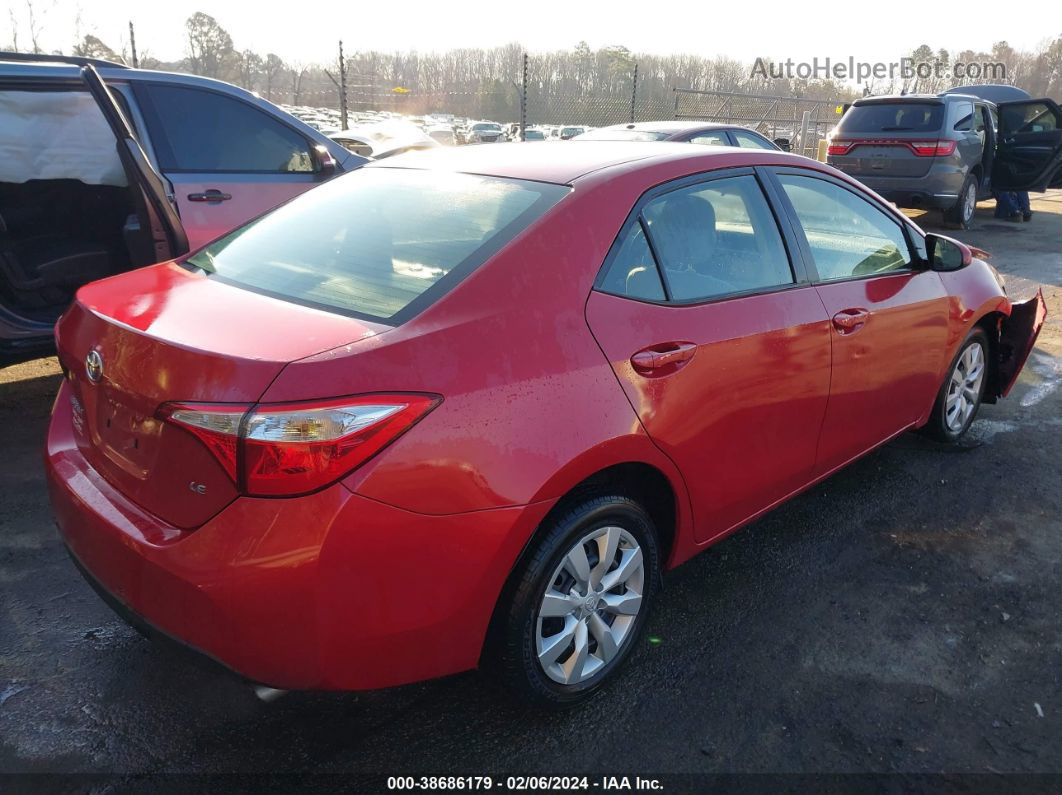 2016 Toyota Corolla Le Red vin: 5YFBURHE3GP368805