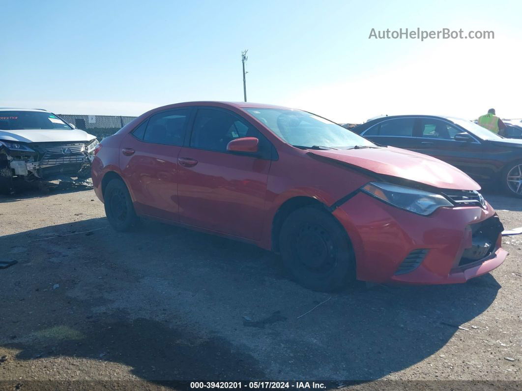 2016 Toyota Corolla Le Красный vin: 5YFBURHE3GP438304