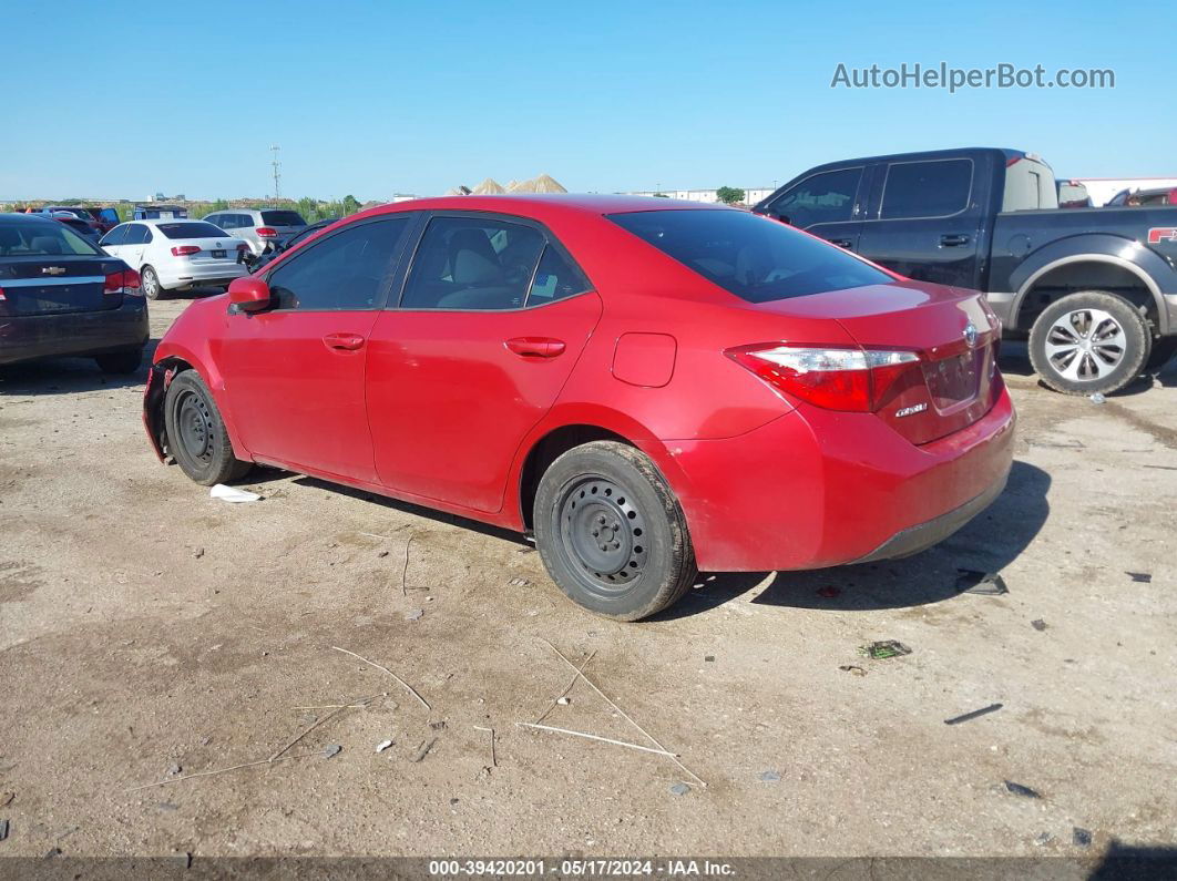 2016 Toyota Corolla Le Красный vin: 5YFBURHE3GP438304