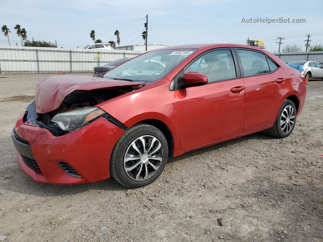 2016 Toyota Corolla L Красный vin: 5YFBURHE3GP494906