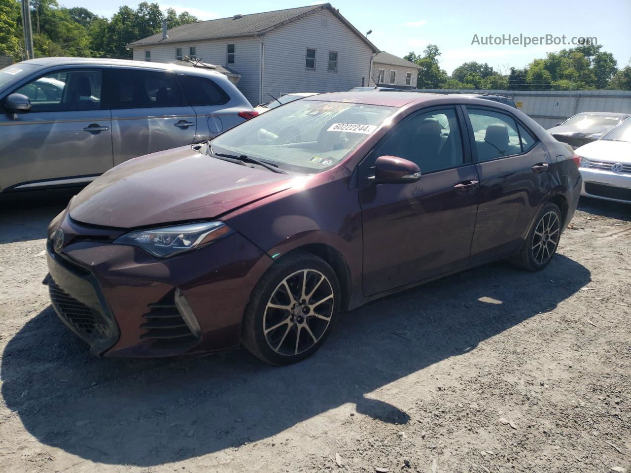 2017 Toyota Corolla L Бордовый vin: 5YFBURHE3HP615614