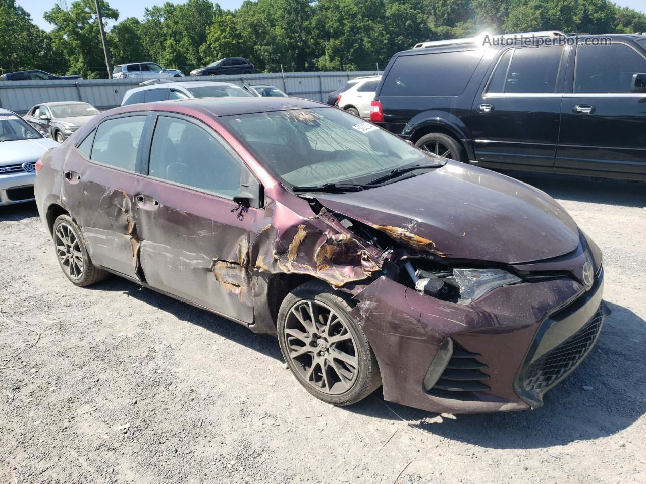 2017 Toyota Corolla L Burgundy vin: 5YFBURHE3HP615614