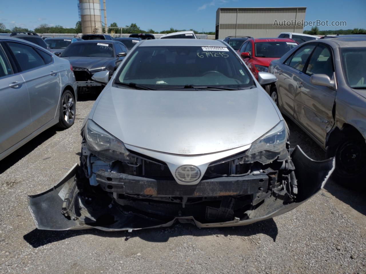 2017 Toyota Corolla L Silver vin: 5YFBURHE3HP679295